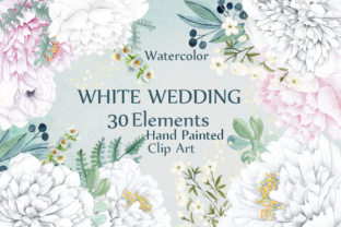 30 Hand-Painted Watercolor Elements for Elegant Wedding Design