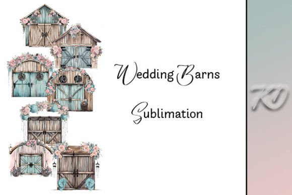 Charming Rustic Wedding Barn Doors: Sublimation & Design Uses