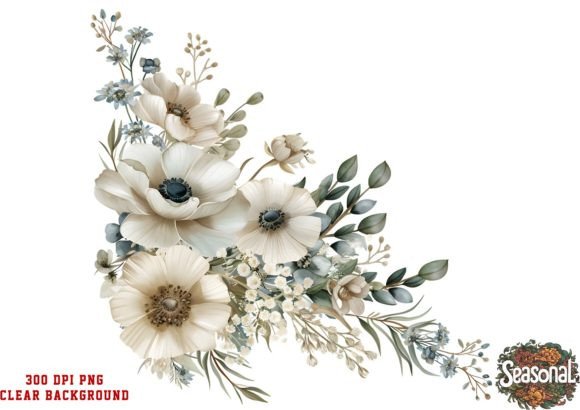 Elegant White Wedding Flower Clipart: A Breath of Fresh Air for Your Designs