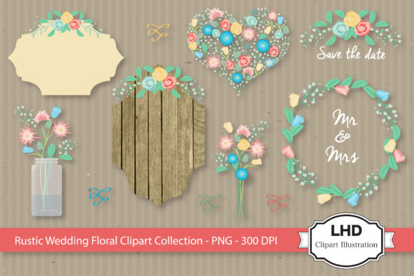 Enchanting Rustic Wedding Clipart: Floral Elements for Your Designs