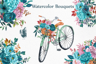 Enchanting Watercolor Bouquets: Digital Art for Your Projects