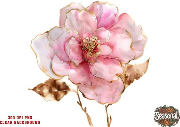 Spring Into Design: Elegant Pink Wedding Flower Clipart