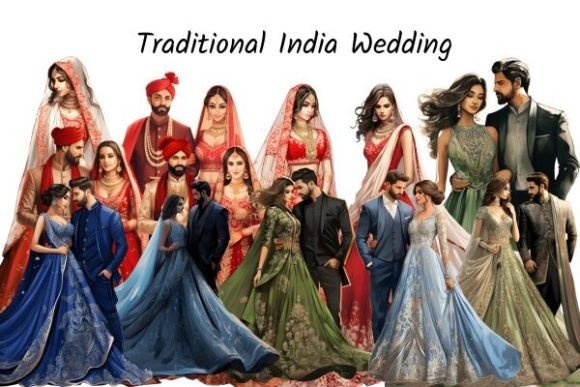 Stunning Traditional Indian Wedding Clipart for Your Projects