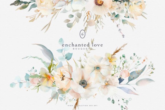 Timeless Blooms: Watercolor Wedding Flowers Clipart - Sum