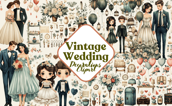 Timeless Charm: Using Vintage Wedding Clipart in Modern Design
