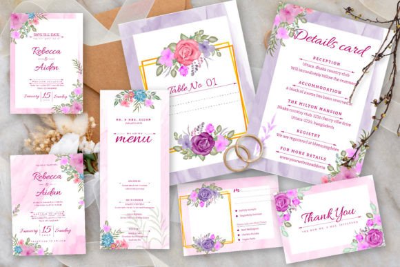 Timeless Elegance: A Watercolor Floral Wedding Suite
