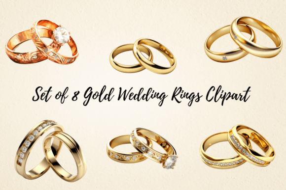 Timeless Elegance: Using Gold Wedding Ring Clipart in Your Designs