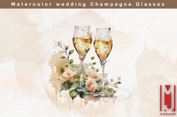 Wedding Champagne Glasses: Elegant Typography for Special Moments
