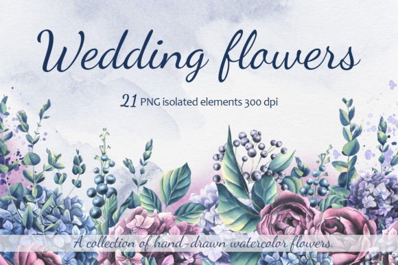 Wedding Flowers: Watercolor Illustrations for Elegant Projects