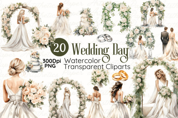 Wedding Watercolor Cliparts: Your Bundle for Elegant Crafts